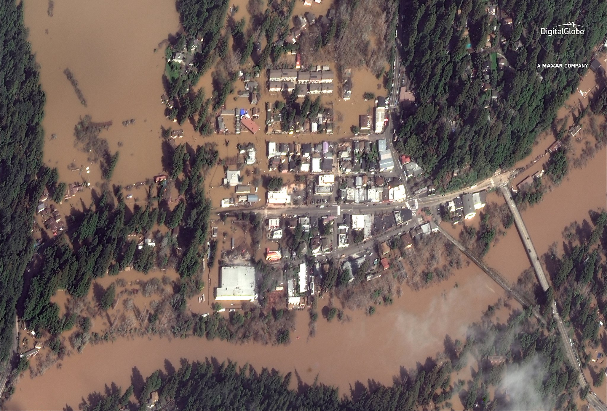 Satellite Photos Show Extent Of Russian River Flooding In Guerneville   RawImage 