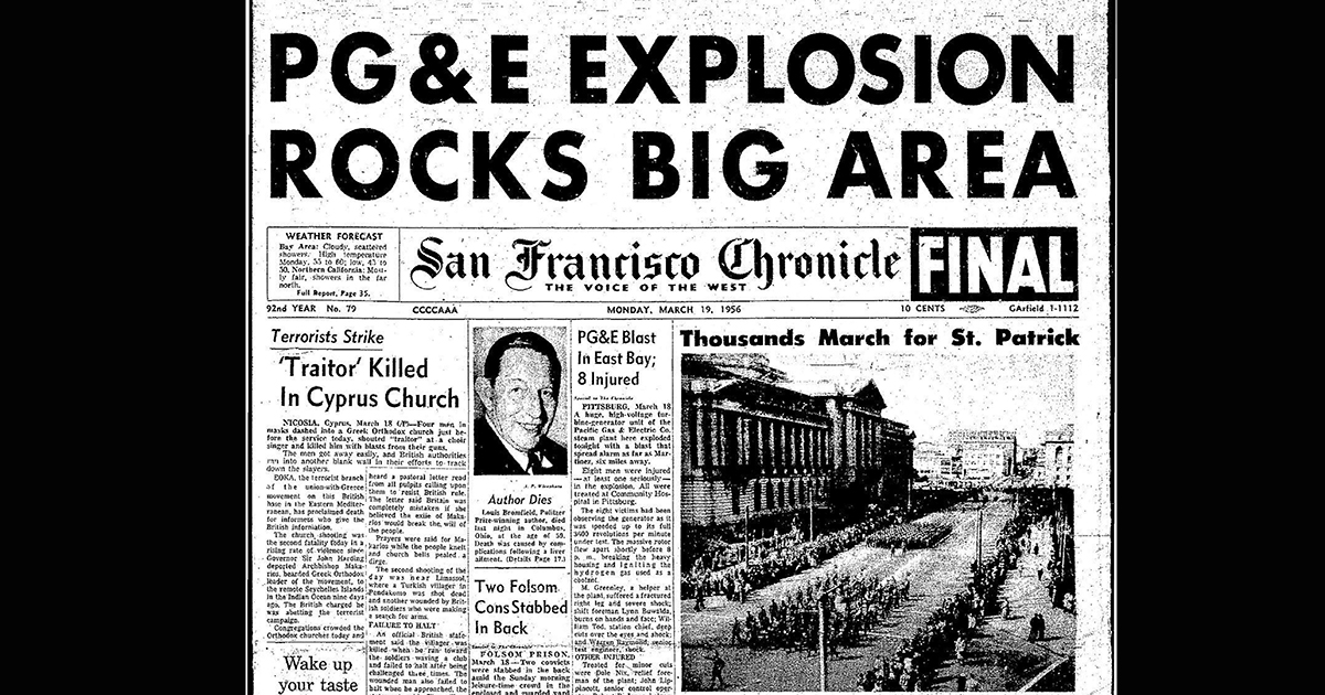 Chronicle Covers: When a PG&E explosion shook the East Bay