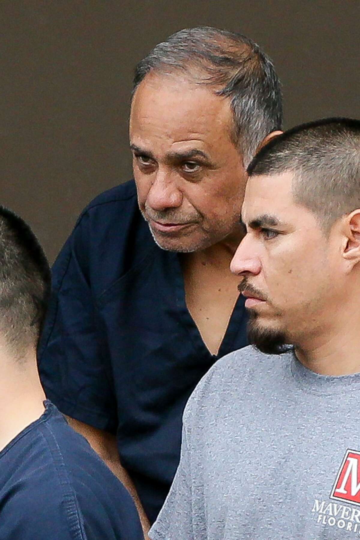 Juan Manuel “Mono” Muñoz Luevano, top, exits the federal courthouse after a March hearing after being extradited from Spain to Texas by the United States on drug charges. Muñoz, the owner of a chain of gas stations in northern Mexico, was indicted in San Antonio in 2016 with four counts related to the import and distribution of cocaine, a money laundering conspiracy count and conspiracy to possess a firearm during drug trafficking.
