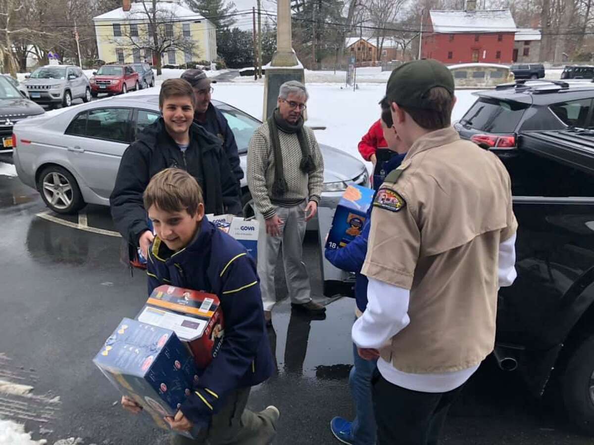 The morning snow on Saturday put a damper on Greenwich Scouting’s annual food drive to benefit Neighbor to Neighbor. Scouts were unable to set up outside grocery stores and many collection bags were not left outside homes because of the snow accumulation.