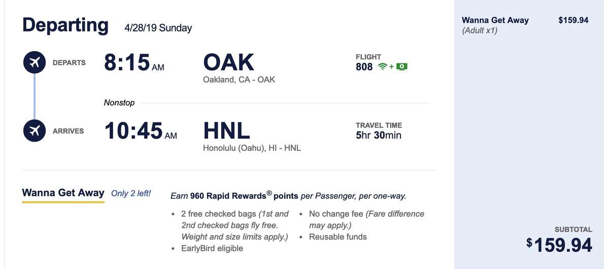 Southwest Airlines offers cheap deals to Hawaii, but flying from