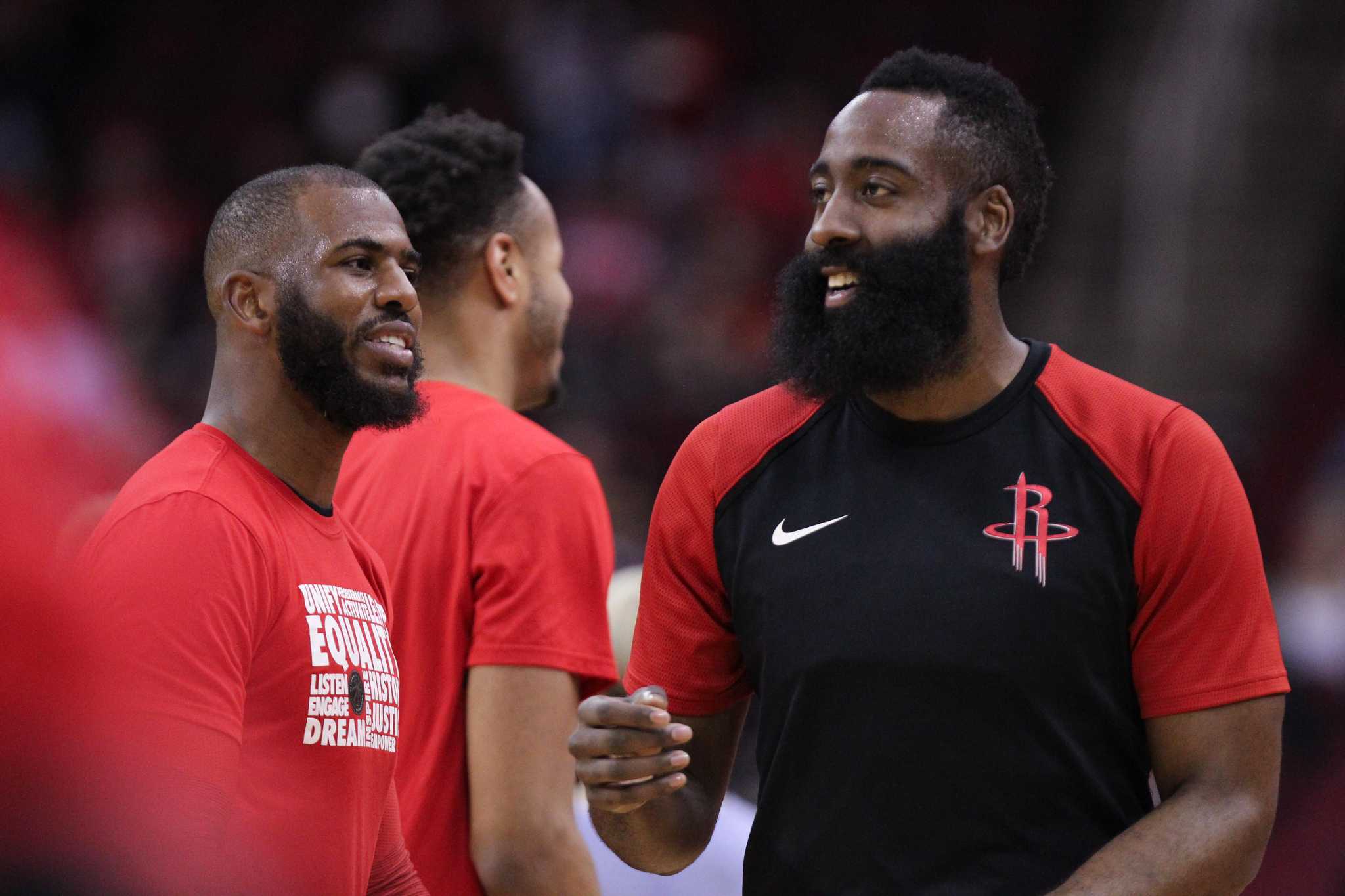 James Harden brought his beard to Minute Maid Park in support of