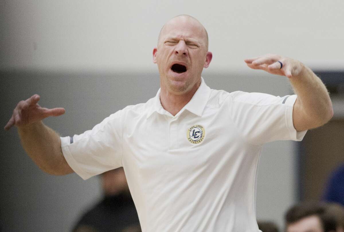 Lake Creek head coach Shannon Spencer reacts to a call during the third quarter of a District 20-5A high school basketball game, Tuesday, Jan 29, 2019, in Montgomery.