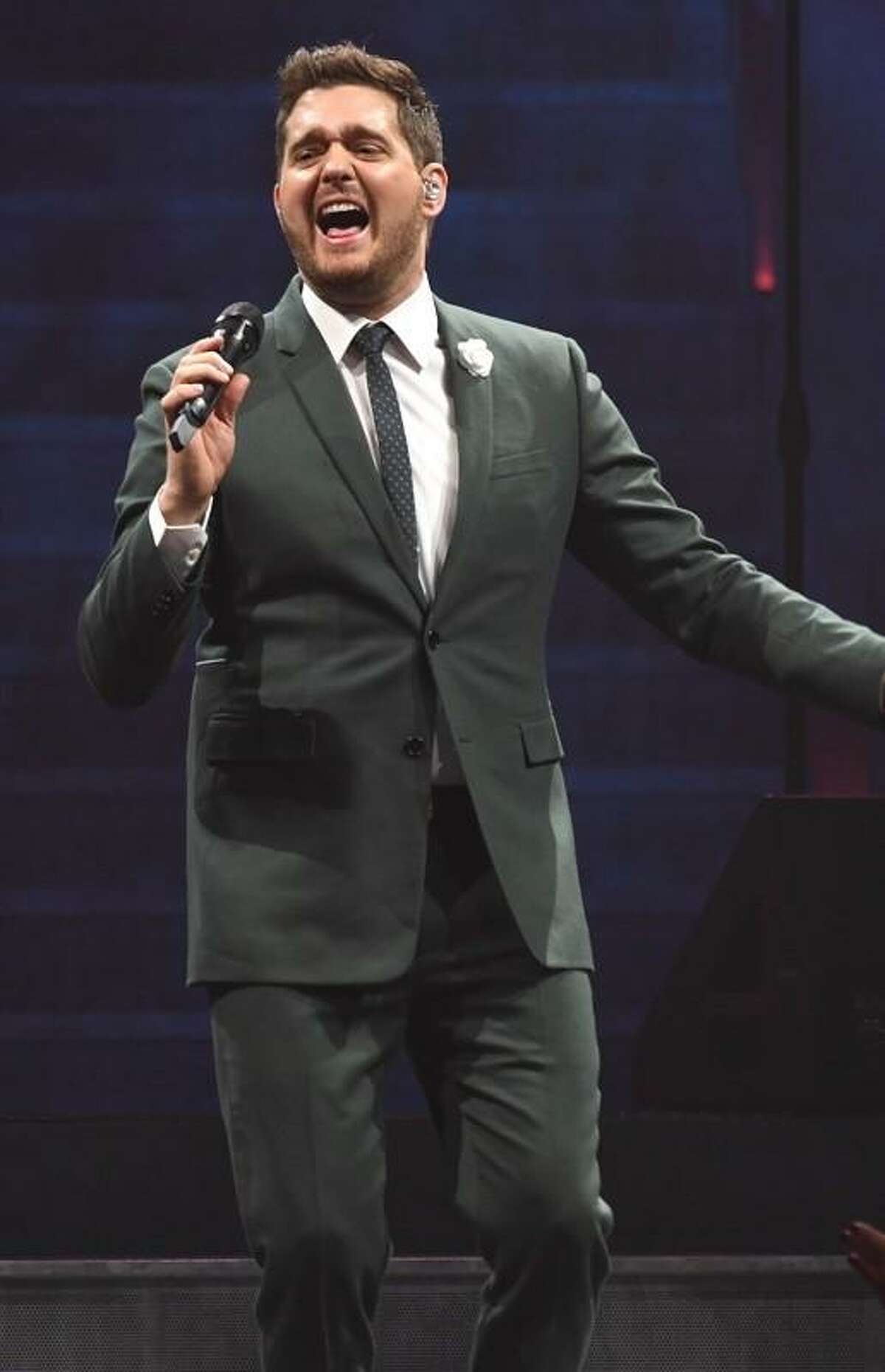 Canadian singer, songwriter, actor and record producer, Michael Buble is shown performing on stage to a sold out crowd at the DCU Center in Worcester, Massachusetts Feb. 26. Michael, backed by 40 musicians entertained the capacity crowd with his music and conversation. To learn more about Michael Buble’s current concert tour you can visit www.michaelbuble.com