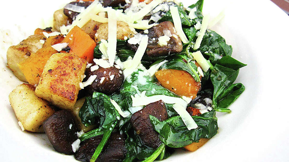 Gnocchi piemontaise with butternut squash, spinach, cremini mushrooms and sage in brown butter from Outlaw Kitchens on North Flores Street in San Antonio. For Mike Sutter's review
