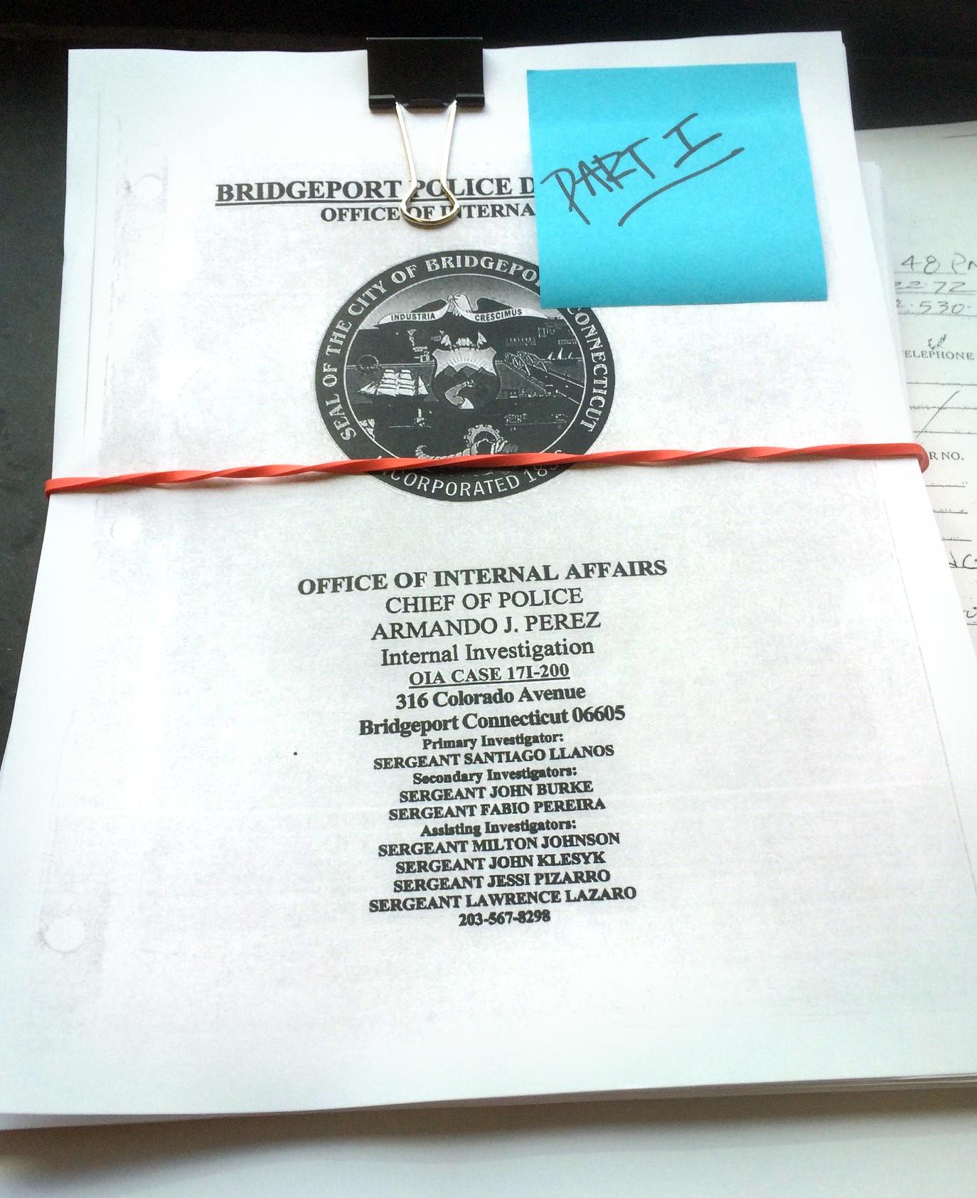 Police Internal Affairs Report Format
