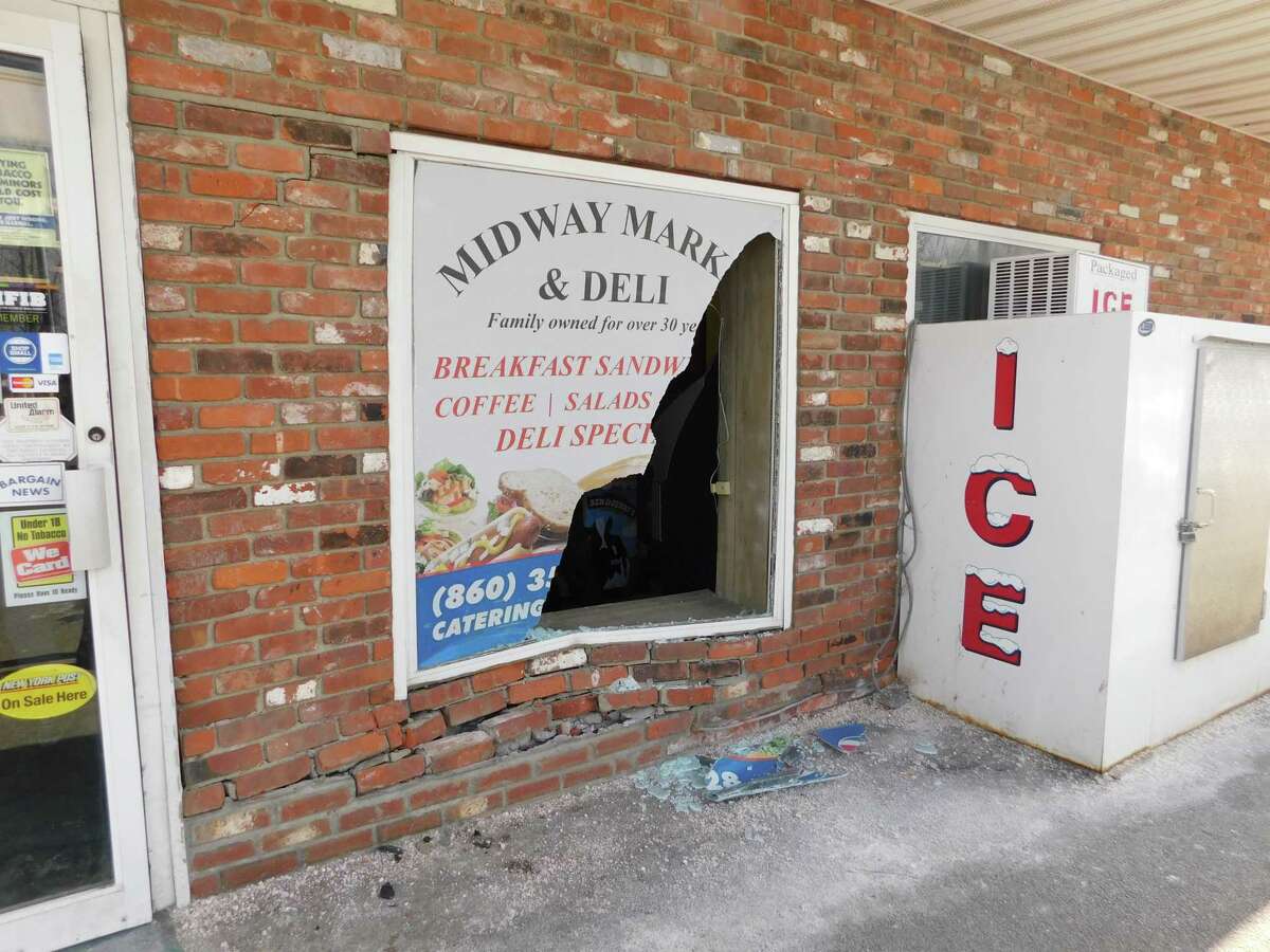 A Chevy Colorado truck crashed into the Midway Market & Deli on Park Lane Road Wednesday afternoon.