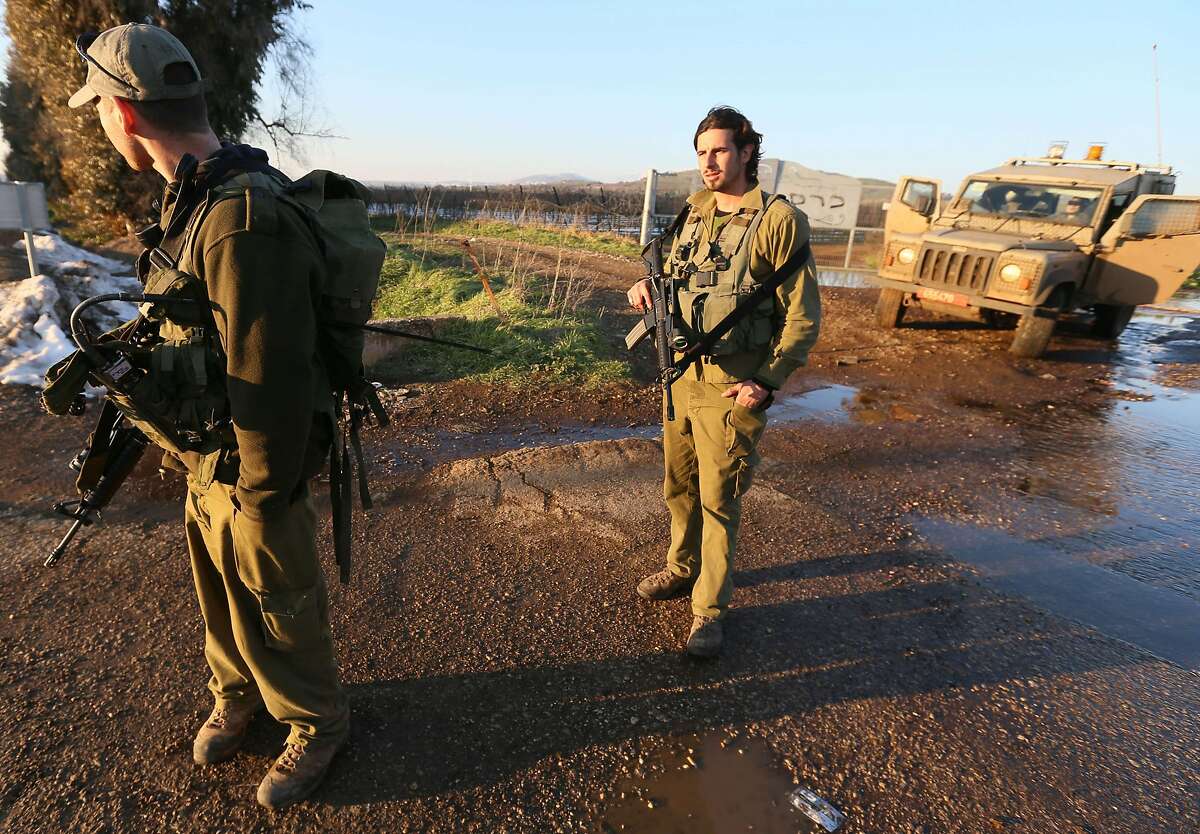 Israeli troops patrol the Israeli-occupied sector of the Golan Heights on January 18, 2015. An Israeli helicopter carried out a strike today against "terrorists" in the Syrian sector of the Golan Heights who were allegedly preparing an attack on Israel, an Israeli security source said. The source told AFP the strike took place near Quneitra, close to the ceasefire line separating the Syrian part of the Golan Heights from the Israeli-occupied sector, confirming a report by Lebanon's Al-Manar television. AFP PHOTO / JALAA MAREYJALAA MAREY/AFP/Getty Images