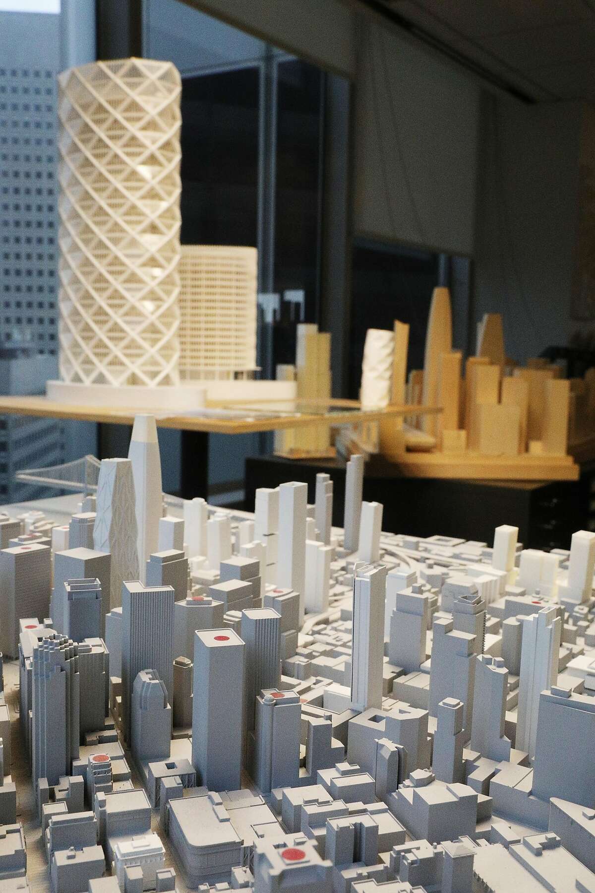 Presentation and study models are seen displayed at Skidmore, Owings & Merrill on Wednesday, March 6, 2019 in San Francisco, Calif.
