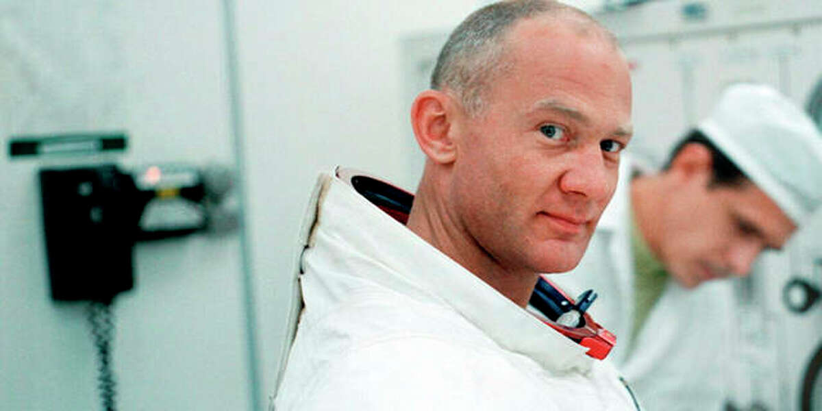 This image released by Neon/CNN Films shows Buzz Aldrin in a scene from the film “Apollo 11.”