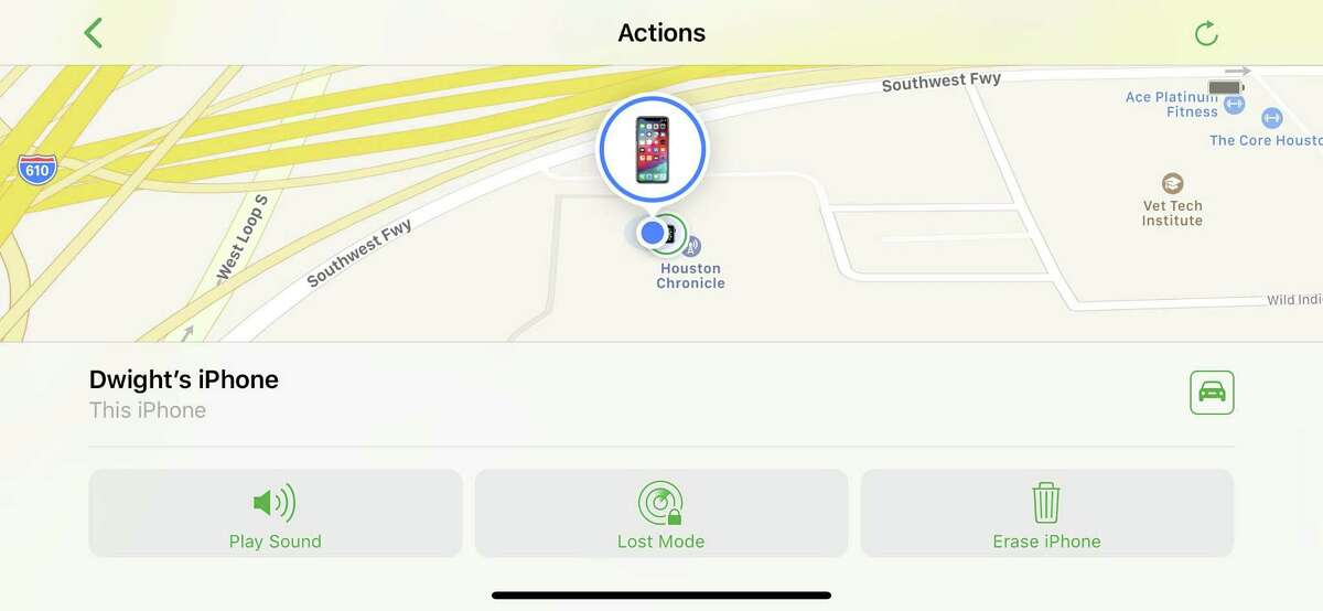The Find My iPhone app can show you where your iPhone is located. If your iPhone is lost or stolen, you can use someone else's iPhone or iPad to help locate it.