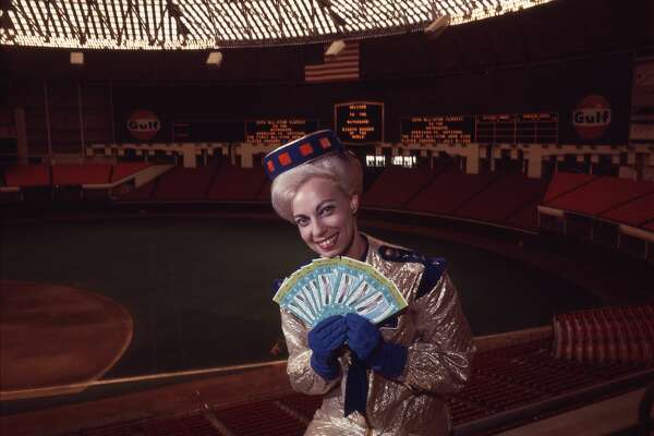 From the Houston Post archives from 1968: An Astrodome "Spacette" usher holds tickets for the 1968 All-Star Game.