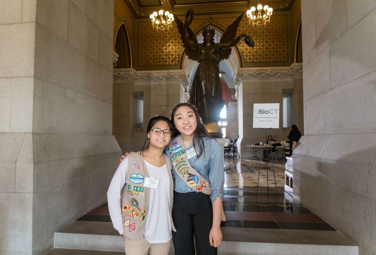 Girl Scouts from around Connecticut will rally at the capitol building in Hartford, Wednesday, March 13.