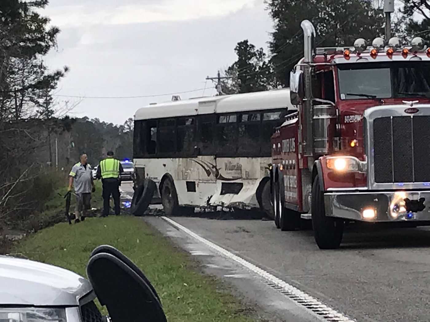 22 sent to hospital after crash in South Carolina between bus, car