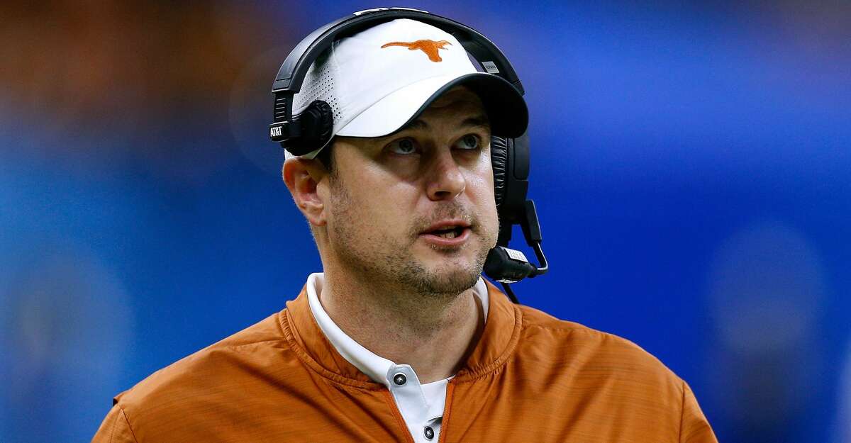 NEW ORLEANS, LOUISIANA - JANUARY 01: Head coach Tom Herman of the Texas Longhorns looks on during the second half of the Allstate Sugar Bowl against the Georgia Bulldogs at the Mercedes-Benz Superdome on January 01, 2019 in New Orleans, Louisiana. (Photo by Jonathan Bachman/Getty Images)