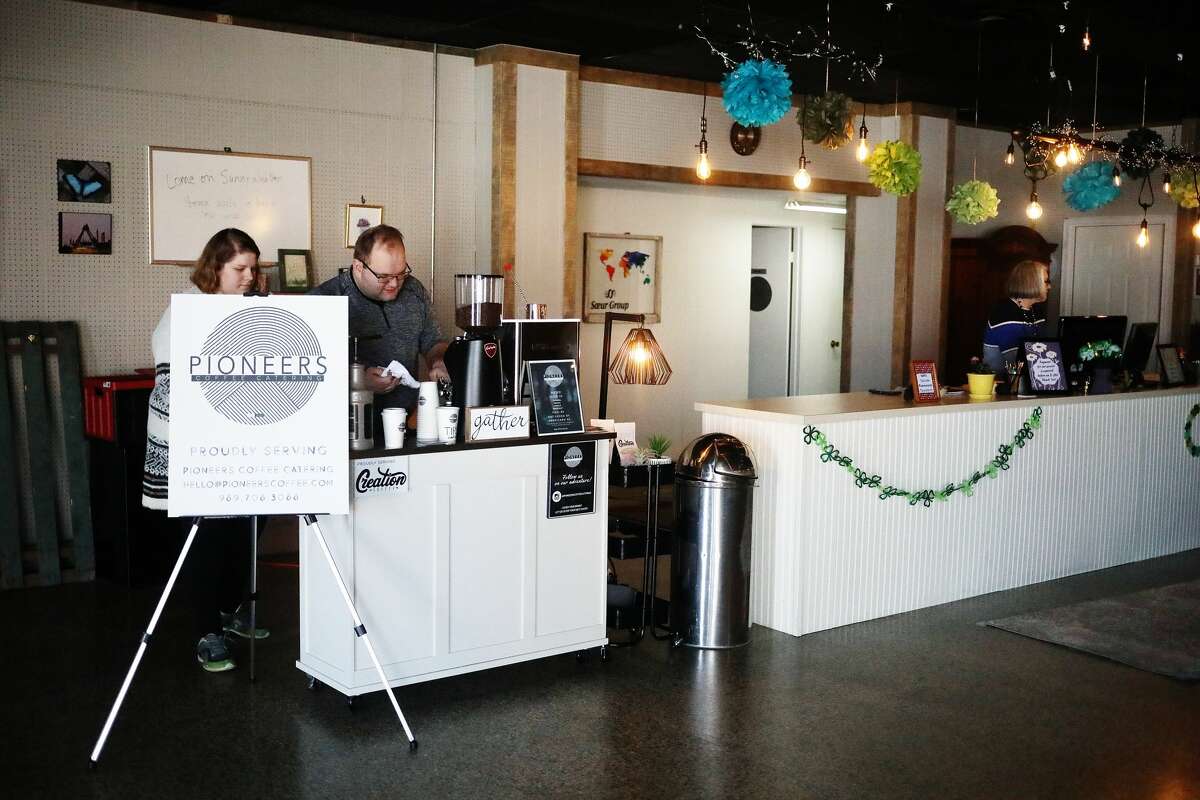 Pioneers Coffee Catering is set up at The Tax Cafe, located at 132 Ashman Circle, on Thursday, March 7, 2019 in Midland. (Katy Kildee/kkildee@mdn.net)