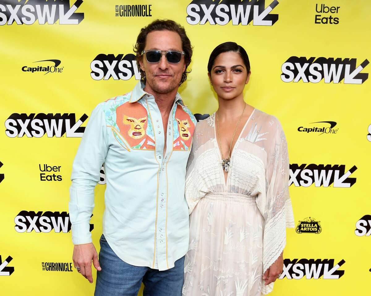 Matthew McConaughey (L) and Camila Alves attend the premiere of "The Beach Bum" at the Paramount Theatre during the SXSW Conference And Festival on March 9, 2019 in Austin, Texas.