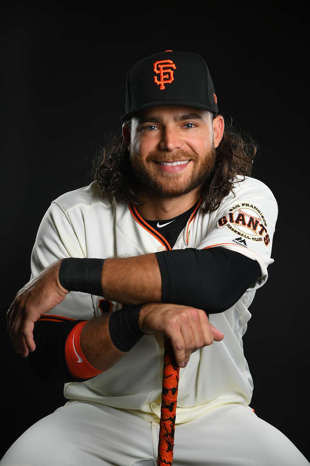 Brandon Crawford poses during the Giants Photo Day on February 21, 2019 in Scottsdale, Arizona.