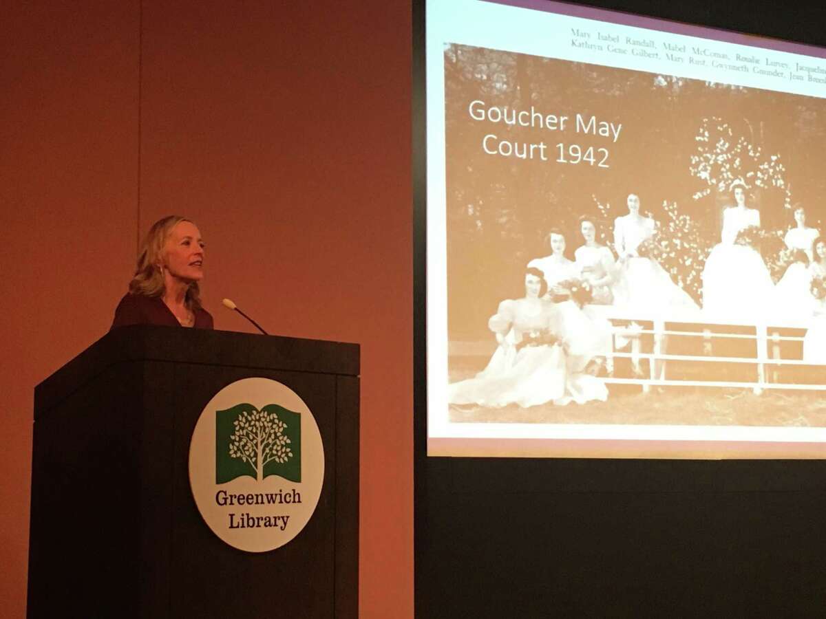 'Code Girls' author Liza Mundy speaks last year at the Cole Auditorium as part of the Greenwich Reads Together event.