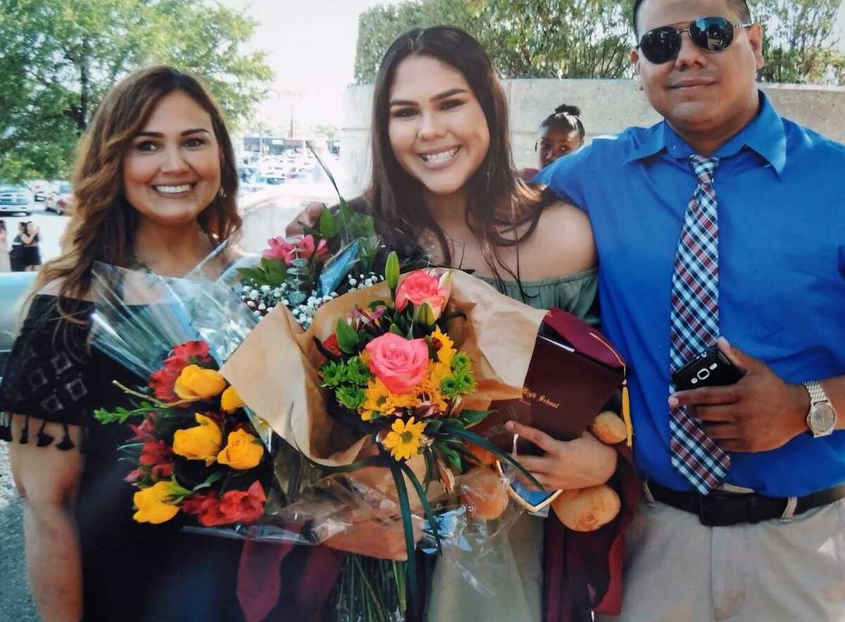 Rena Castro, left, her daughter, Erin Castro, center, and Alex Lopez are seen in an undated courtesy photo provided March 11, 2019. Erin Castro was killed Sept. 2, 2018, and police have charged her boyfriend, Josh Garcia, with murder.