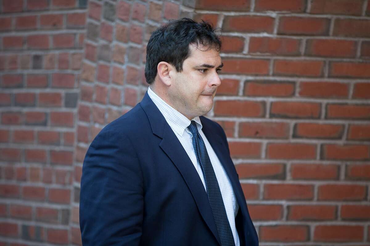 BOSTON, MA - MARCH 12: Stanford sailing coach John Vandemoer arrives for his arraignment at Boston Federal Court on March 12, 2019 in Boston, Massachusetts. Vandemoer is among several charged in alleged college admissions scam. ~~