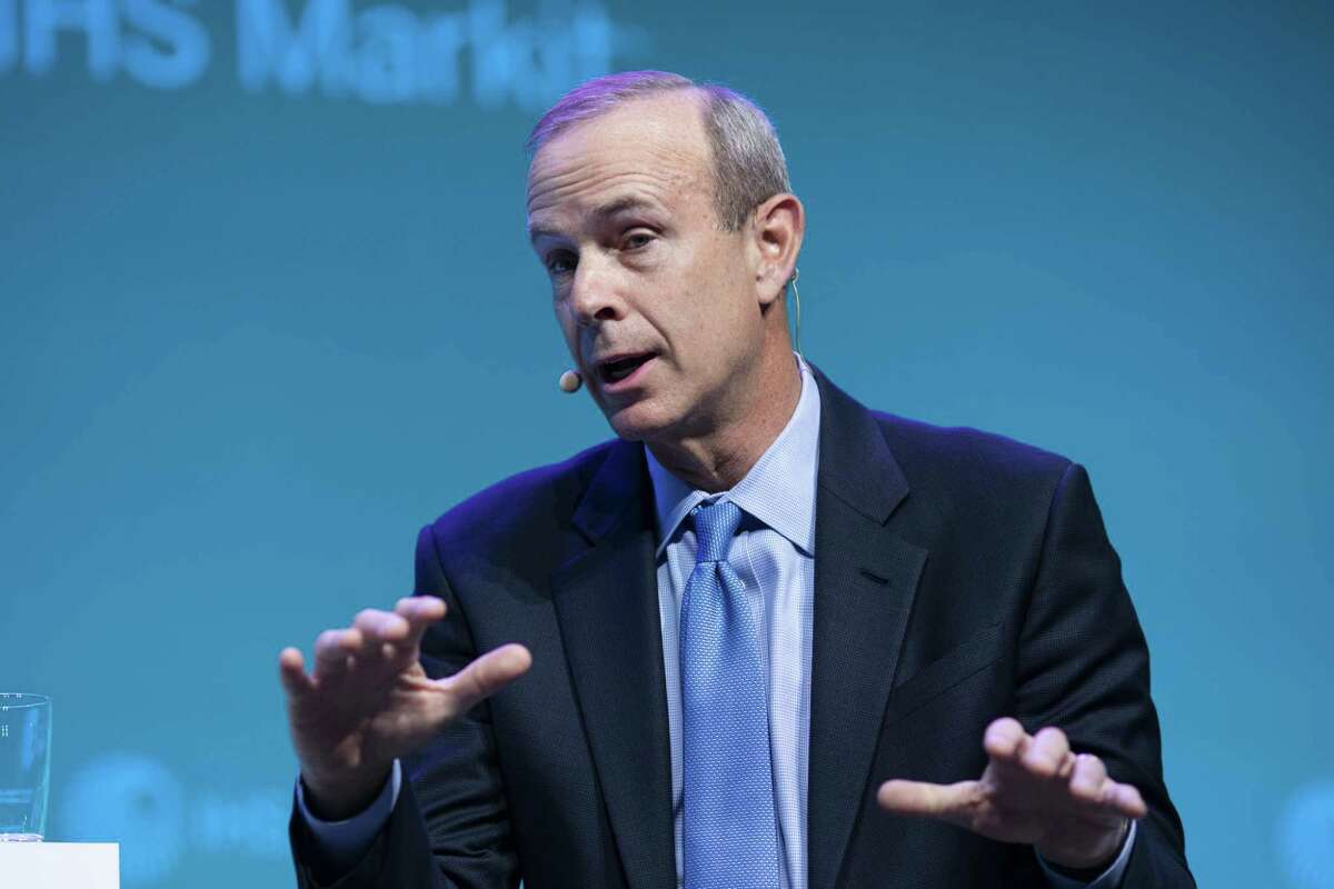 Mike Wirth, chairman and chief executive officer of Chevron Corp., speaks during the 2019 CERAWeek by IHS Markit conference in Houston, Texas, U.S., on Tuesday, March 12, 2019. The program provides comprehensive insight into the global and regional energy future by addressing key issues from markets and geopolitics to technology, project costs, energy and the environment, finance, operational excellence and cyber risks. Photographer: F. Carter Smith/Bloomberg