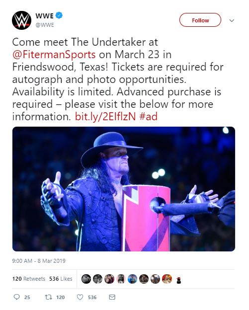The Undertaker has risen, and is coming home to Houston for a meetand