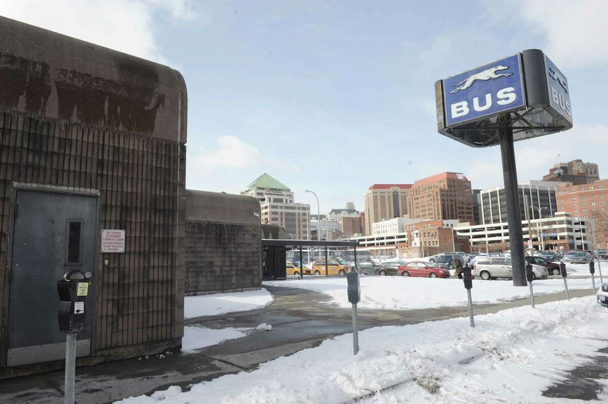 A file photo of the Greyhound bus station at 34 Hamilton Street. (Michael P. Farrell/Times Union)