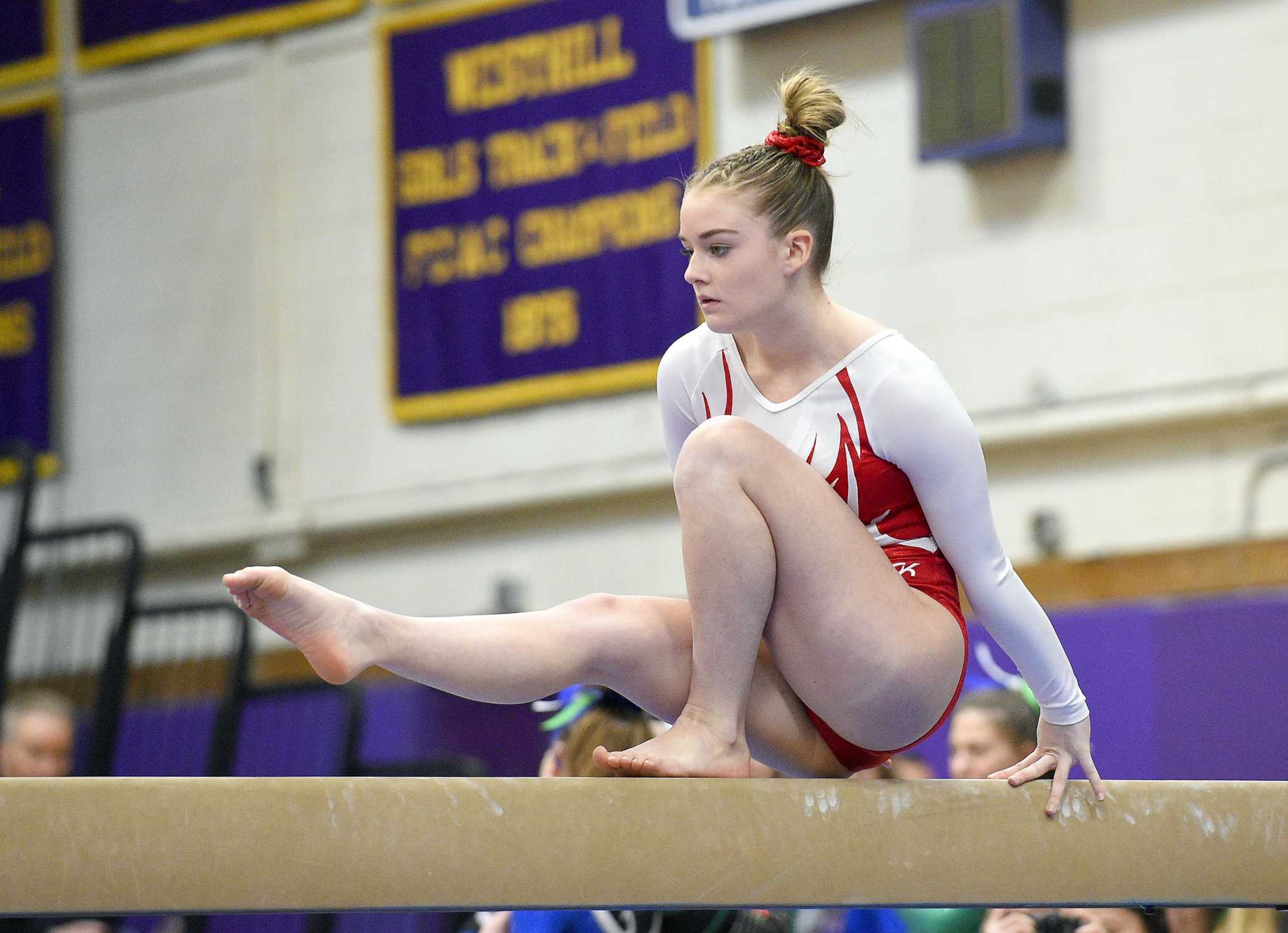Greenwich gymnastics team takes fifth at New England Championships.