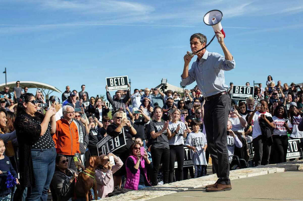 FILE -- Rep. Beto O'Rourke, the Democratic candidate for Senate in Texas, speaks at a campaign event in Murphy, Texas, Nov. 2, 2018. The art of inspiring online donors is very much about timing: It’s about having a moment in the national spotlight — and then capitalizing on it. A looming deadline helps, too. (Tamir Kalifa/The New York Times)