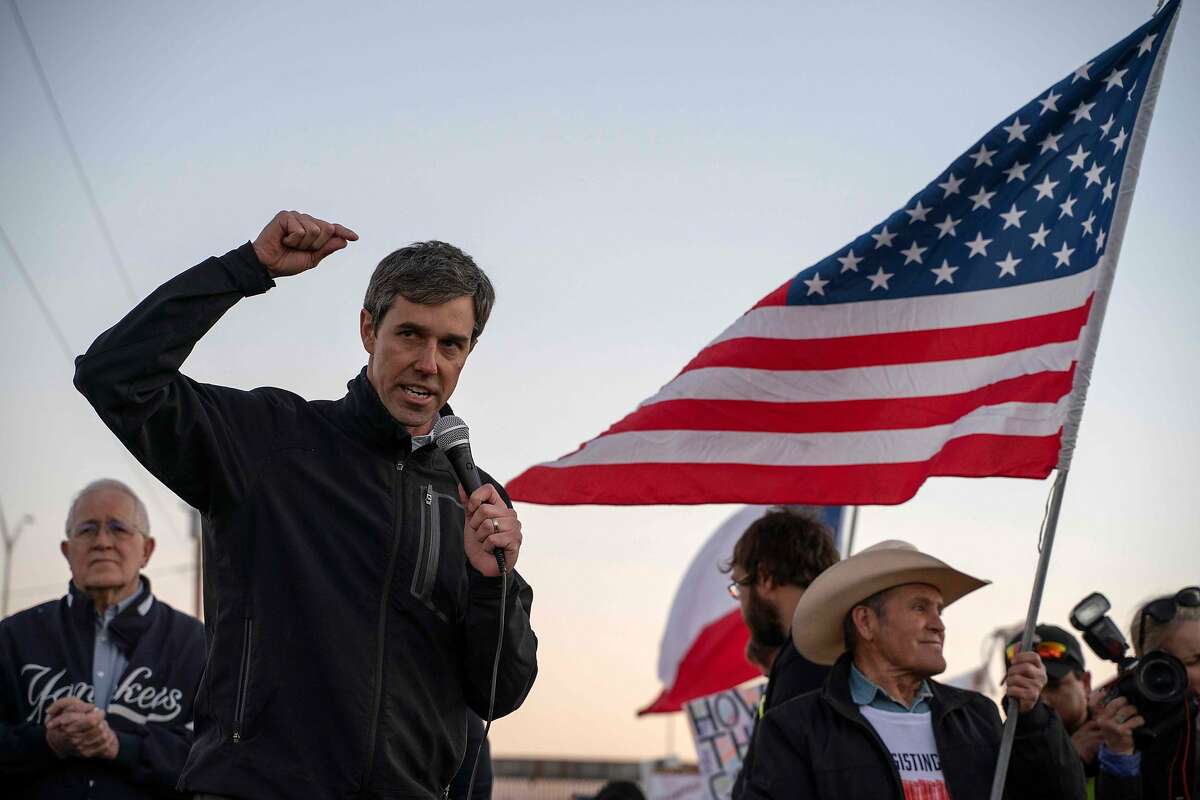 (FILES) In this file photo taken on February 11, 2019 former Texas Congressman Beto O'Rourke speaks to a crowd of marchers during the anti-Trump "March for Truth" in El Paso, Texas. - Beto O'Rourke, the affable former congressman who rose to political stardom last year when he nearly ousted a Republican senator in traditionally conservative Texas, announced on March 14, 2019 he was running for president. (Photo by Paul Ratje / AFP)PAUL RATJE/AFP/Getty Images