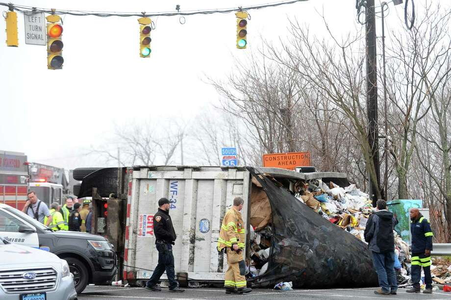 Garbage truck crash closes High Ridge in Stamford StamfordAdvocate