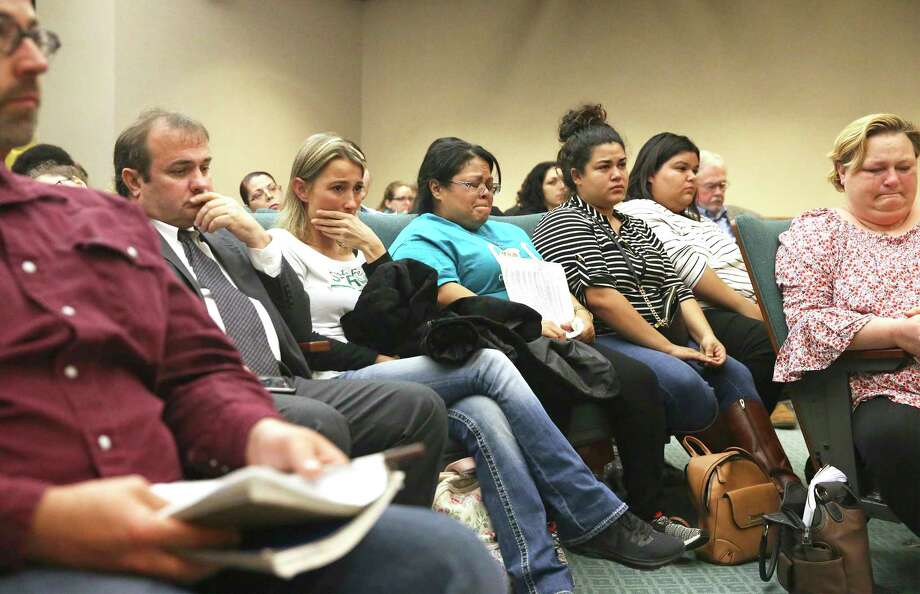 Grief surfaces as Santa Fe families appear Wednesday in Austin to voice their opposition to HB256 by Rep. Joseph Moody, which would reduce length of sentences for offenders under 18 years of age on March 13, 2019. (Tom Reel, Staff photographer | San Antonio Express News) / 2019 SAN ANTONIO EXPRESS-NEWS