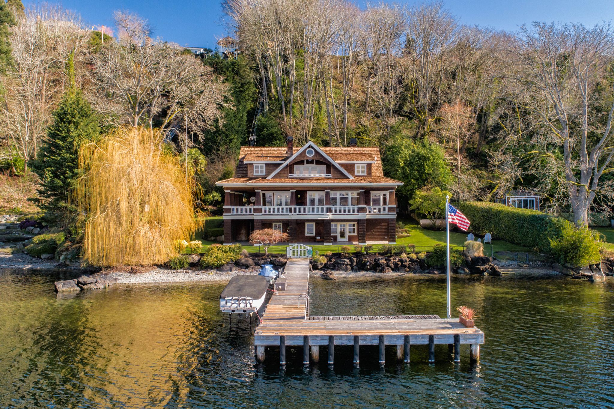 9.25M home on Lake Washington is accessed by tram, includes private