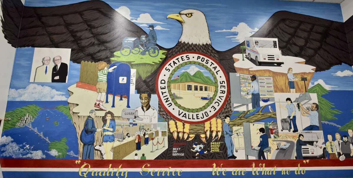 This extremely 1980s mural hidden inside the old Vallejo post office is