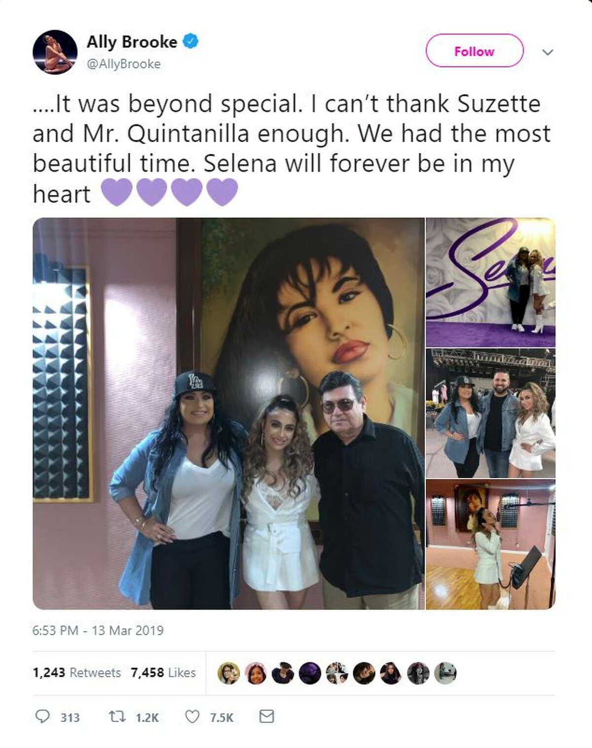 San Antonio pop star Ally Brooke gushed about her meeting with Selena Quintanilla-Perez's family on the 25th anniversary of the Amor Prohibido album's premiere.