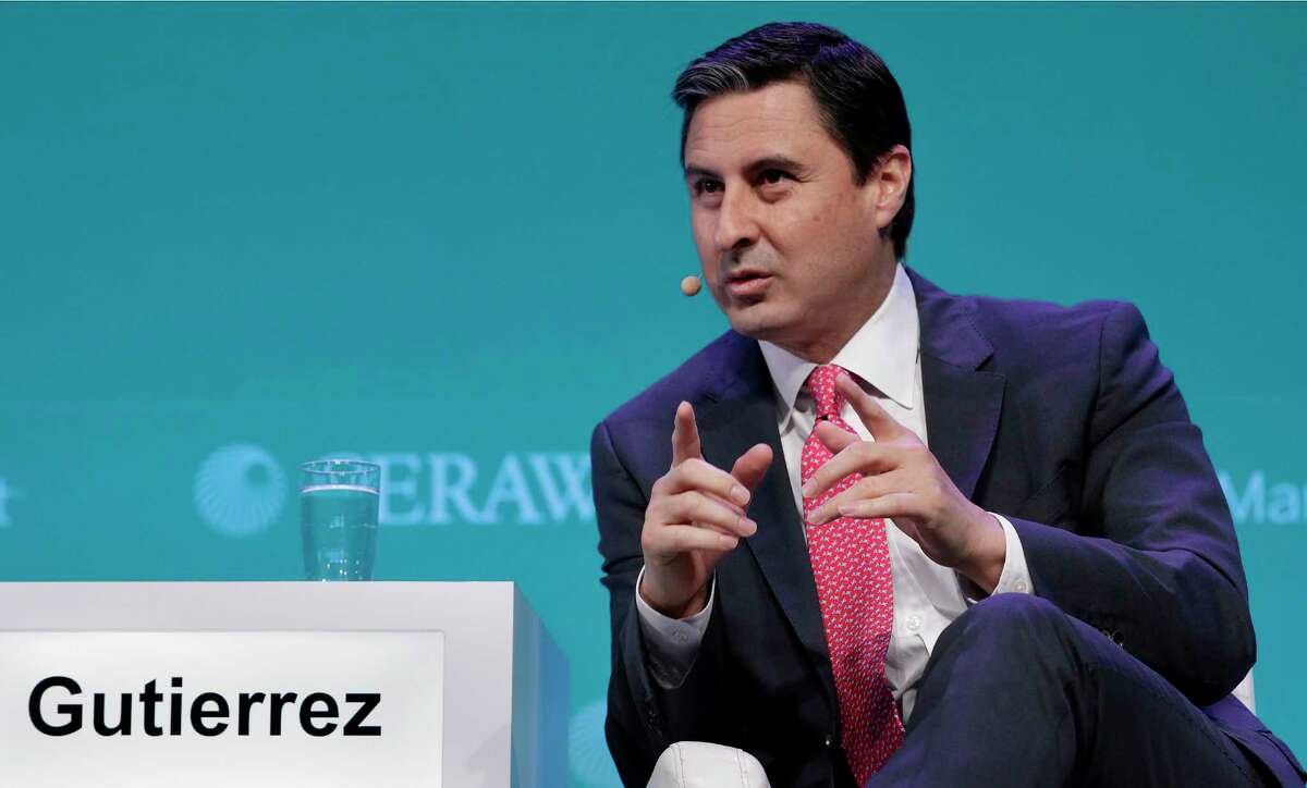 Mauricio Gutierrez, CEO of NRG Energy, appears at CERAWeek in 2019. His company earned 4.4 billion last year but still hasn’t captivated the market. “We will evaluate all options,” he said, including taking the company private.