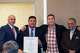 At far left, Asher Delerme, executive director of the Chemical Abuse Services Agency, or CASA, in Bridgeport, celebrates the organization's 30th anniversary alongside, from left, state Rep. Christopher Rosario, state Rep. Ezequiel Santiago and state Sen. Ed Gomes.