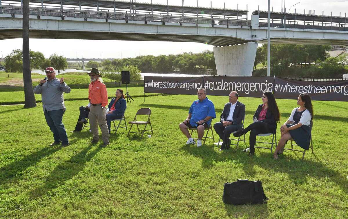 A variety of residents, including ranchers, business owners and teachers, gathered at Tres Laredos Park on Thursday, Mar. 14, 2019, as they support the "Where's The National Emergency" coalition by sharing their experiences from living along the border.