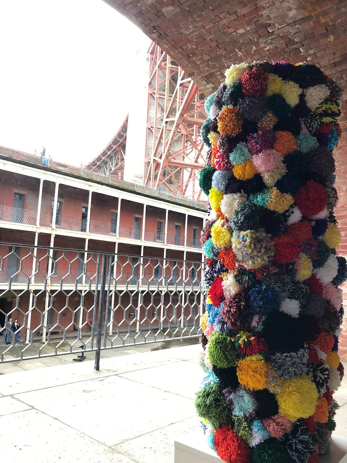 Pompom totem for Immigrant Yarn Project