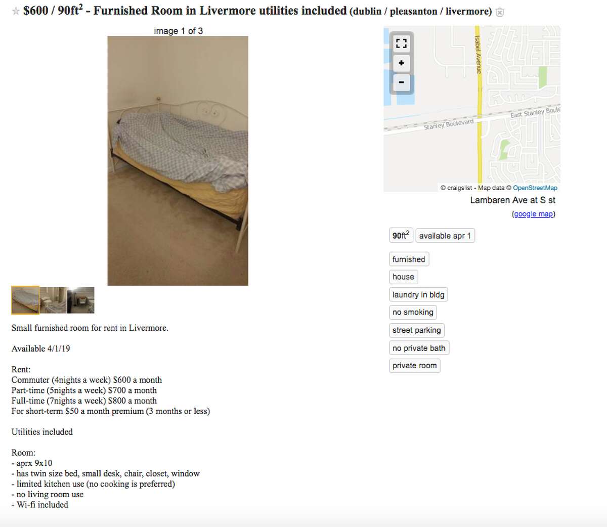 1,790 a month and 'no cooking' allowed to renting in the Bay Area