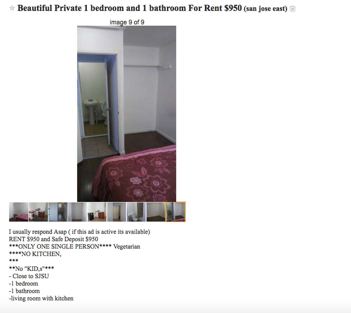 1,790 a month and 'no cooking' allowed to renting in the Bay Area