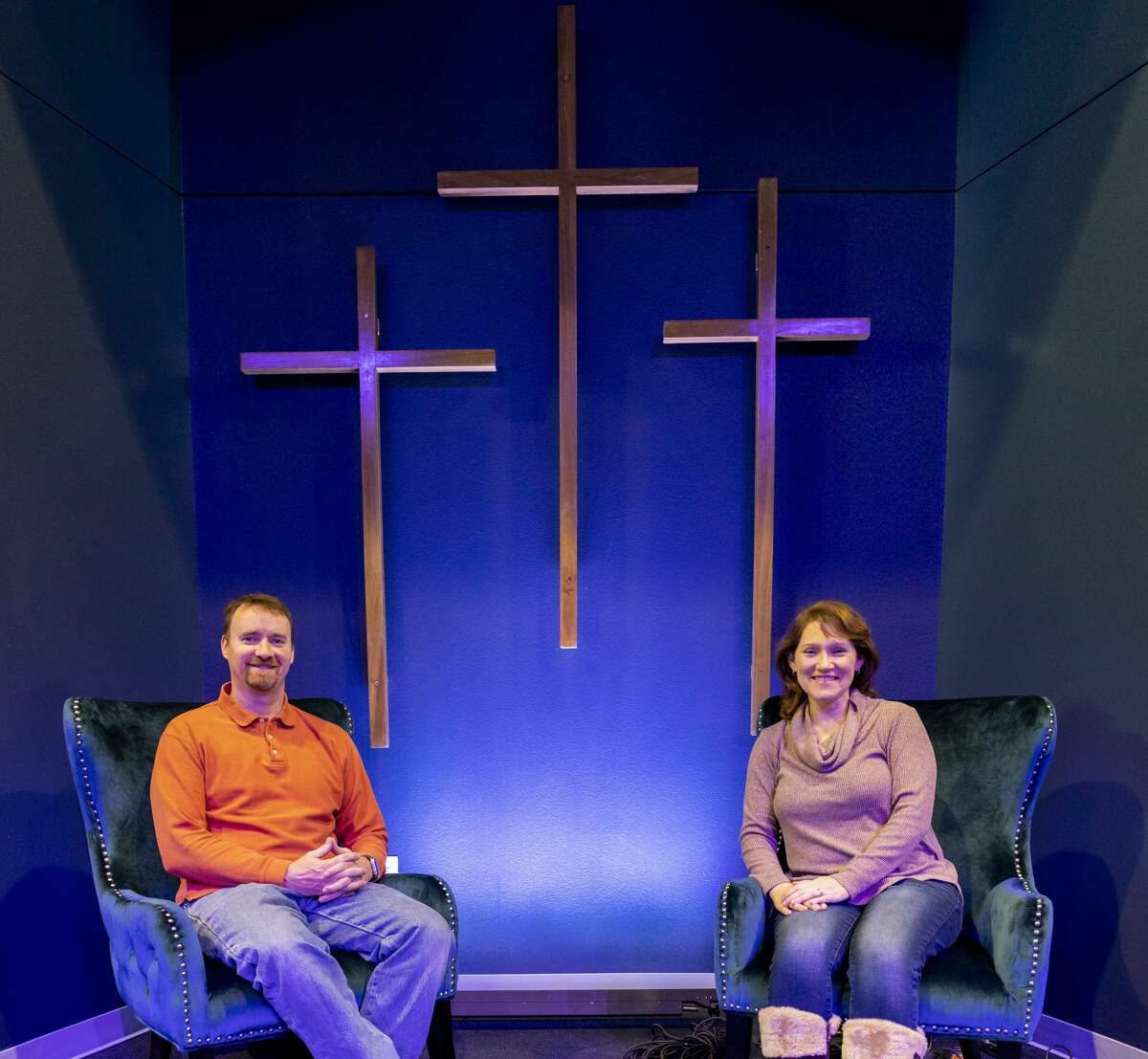 Co-pastors Joe and Dawn Weaks seen at at the Connection Christian Church on Monday, March 4, 2019.