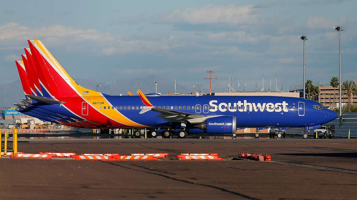 A group of Southwest Airlines Boeing 737 MAX 8 aircraft sit on the tarmac at Phoenix Sky Harbor International Airport on Mar. 13, 2019 in Phoenix, Ariz. The United States has followed countries around the world and has grounded all Boeing 737 Max 8 aircraft following the crash of an Ethiopia Airlines 737 Max 8. 