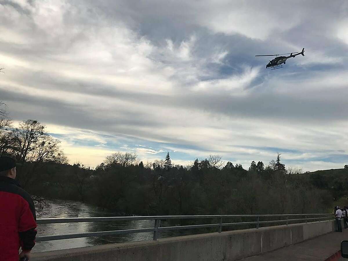Helicopters and boats combed the Stanislaus River on Sunday evening, searching for a five-year-old girl who fell into the river after slipping off nearby rocks.