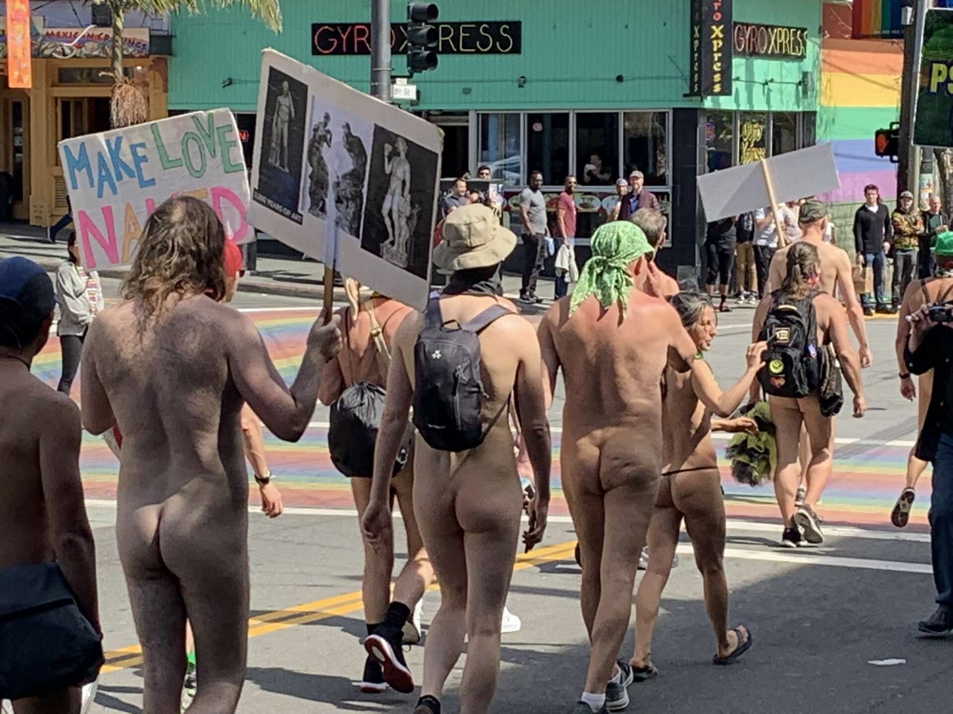 boys parade nude Dozens march in the buff through San Francisco advocating for public nudity