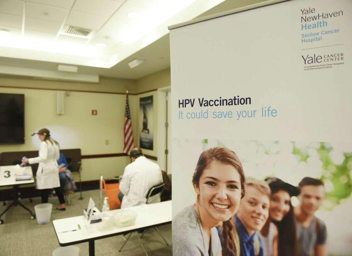 Free head and neck cancer screenings are offered at Greenwich Hospital in Greenwich, Conn. Wednesday, April 18, 2018. Dr. Richard Brauer, Chief of Otolaryngology at Greenwich Hospital, has seen an increasing number of patients with HPV-positive cancer of the tongue and tonsils and believes children and adults should consider getting the HPV vaccine.
