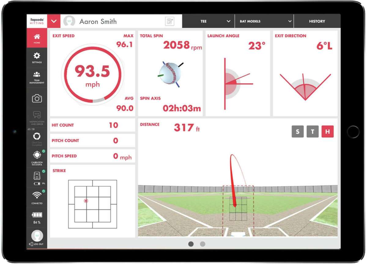 Hitting dashboard by Rapsodo Inc. Players and coaches throughout the majors are learning a new language, with terms like spin rates, pitch tilt (important for breaking balls), swing efficiencies, exit speed and zone velocity. They are also getting comfortable with innovative devices that measure the data, with names like Rapsodo, TrackMan and Blastmotion.