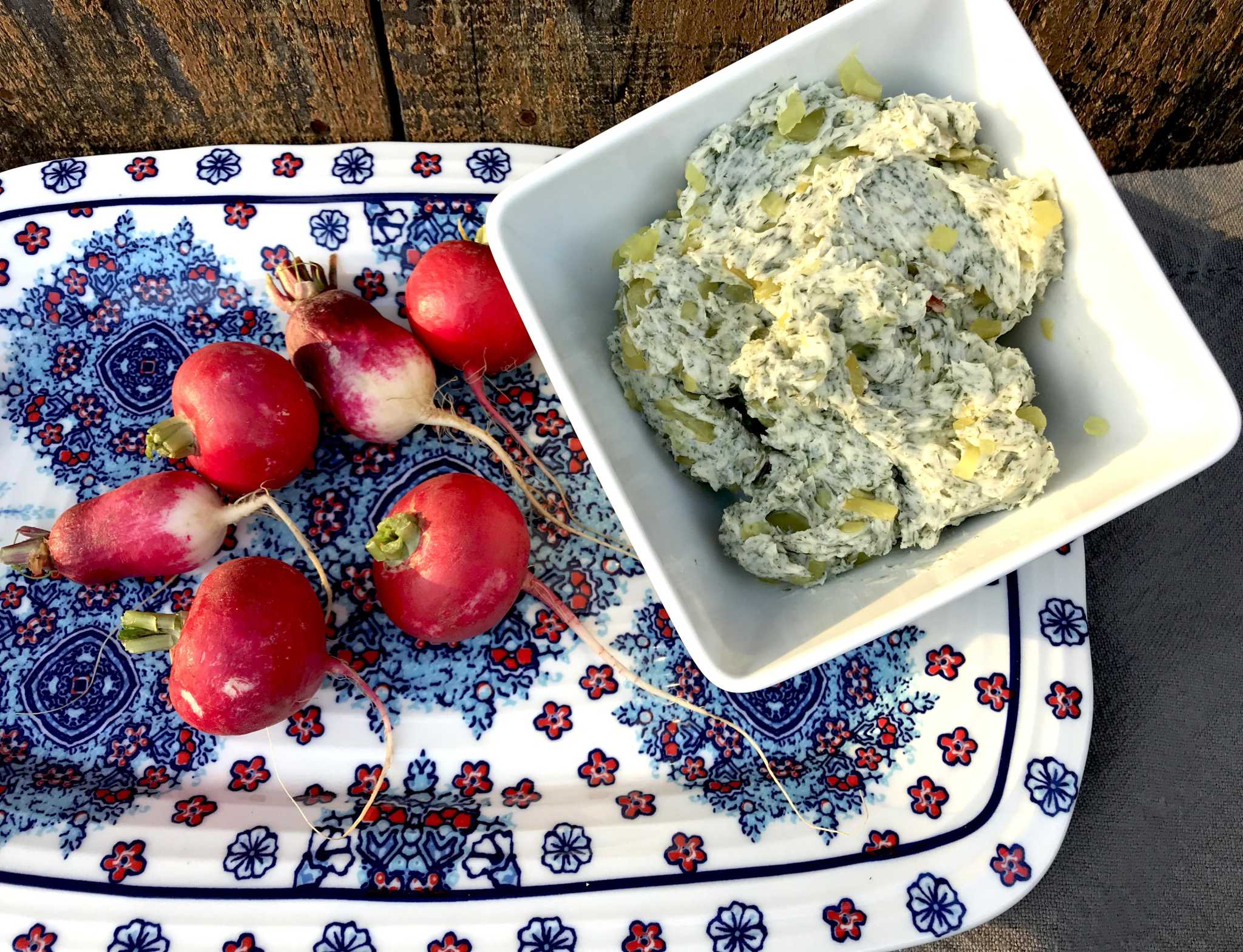 Dill Herb Butter and Radishes Your new goto party snack