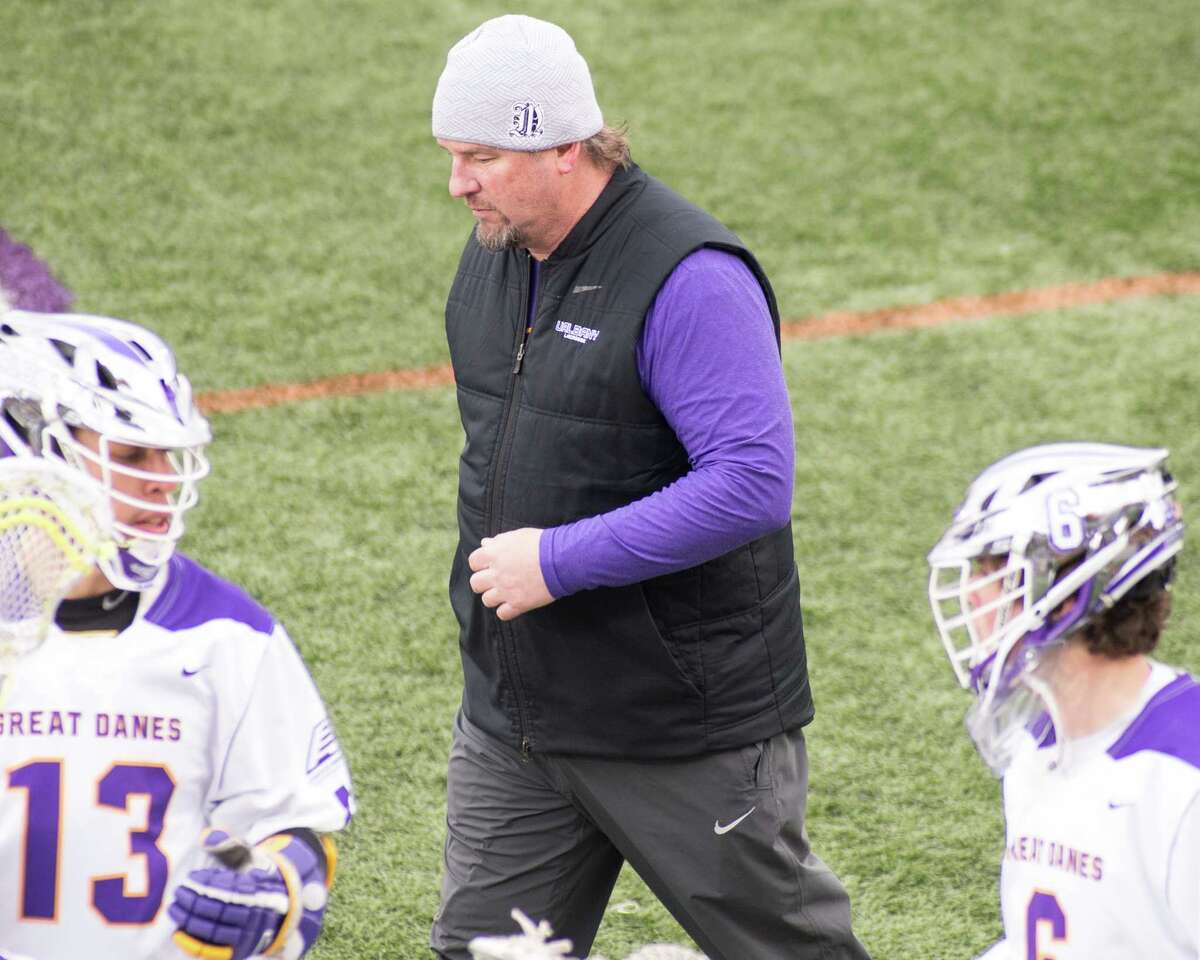 University at Albany head coach Scott Marr during the team’s home opener against the University of Massachusetts Lowell on Saturday, March 16, 2019. (Jim Franco/Special to the Times Union)